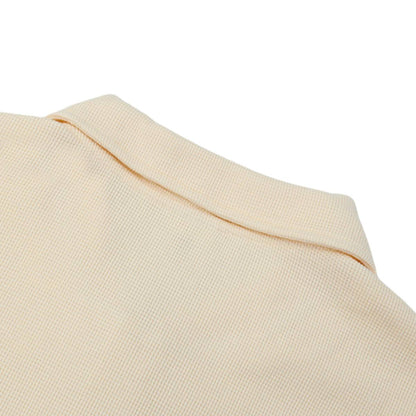 Waffle Knit Lapel Polo T Shirt