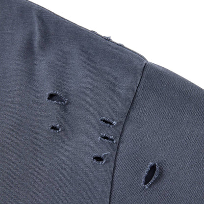 Oversized Heavy Washed Destroyed Cotton Tee