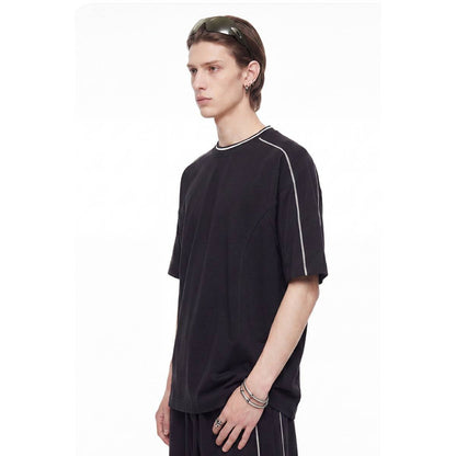 Vintage Contrast Seam Cotton Boxy Tee