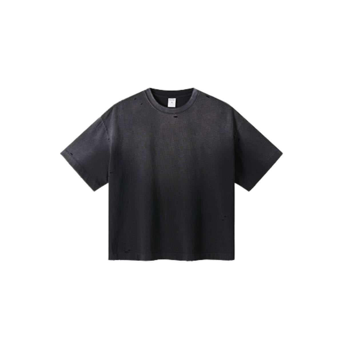 Oversized Heavy Washed Destroyed Cotton Tee