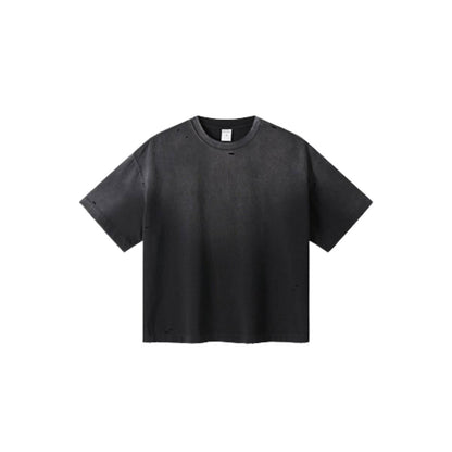 Oversized Heavy Washed Destroyed Cotton Tee