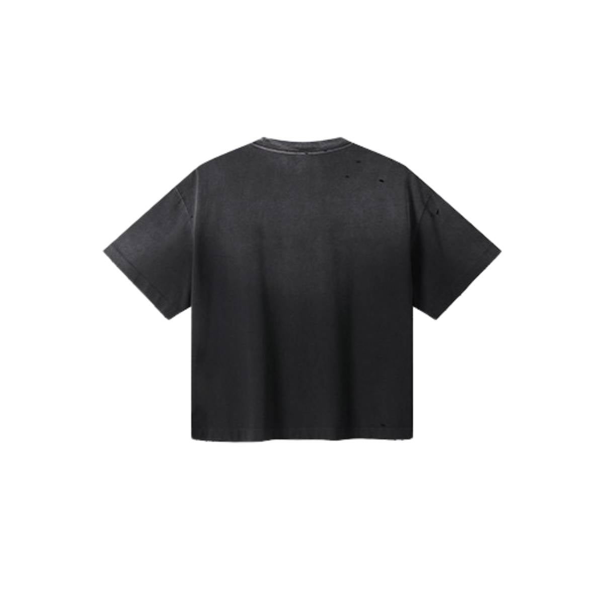 Oversized Heavy Washed Destroyed Cotton Tee