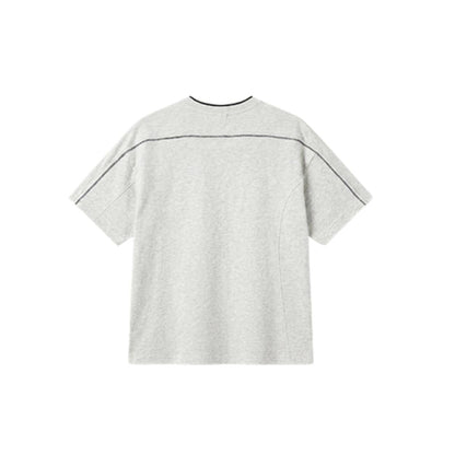 Vintage Contrast Seam Cotton Boxy Tee