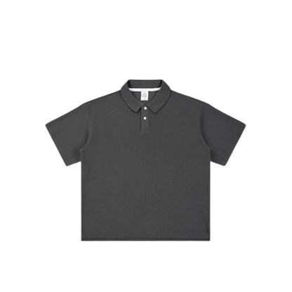 Waffle Knit Lapel Polo T Shirt