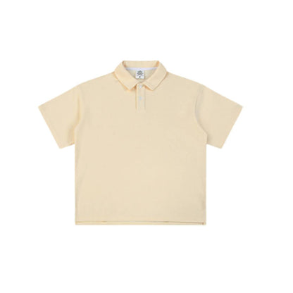 Waffle Knit Lapel Polo T Shirt