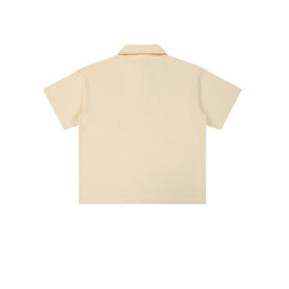 Waffle Knit Lapel Polo T Shirt