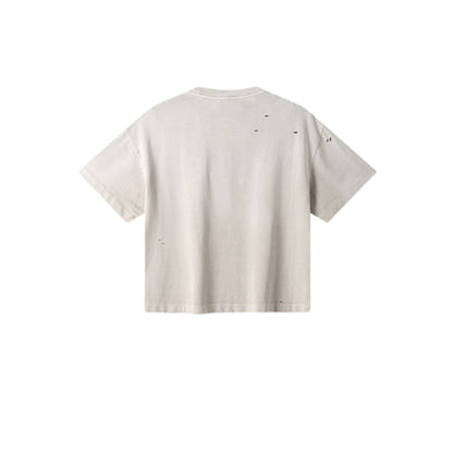 Oversized Heavy Washed Destroyed Cotton Tee