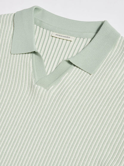 Sidney Revere Knit Polo in Seafoam