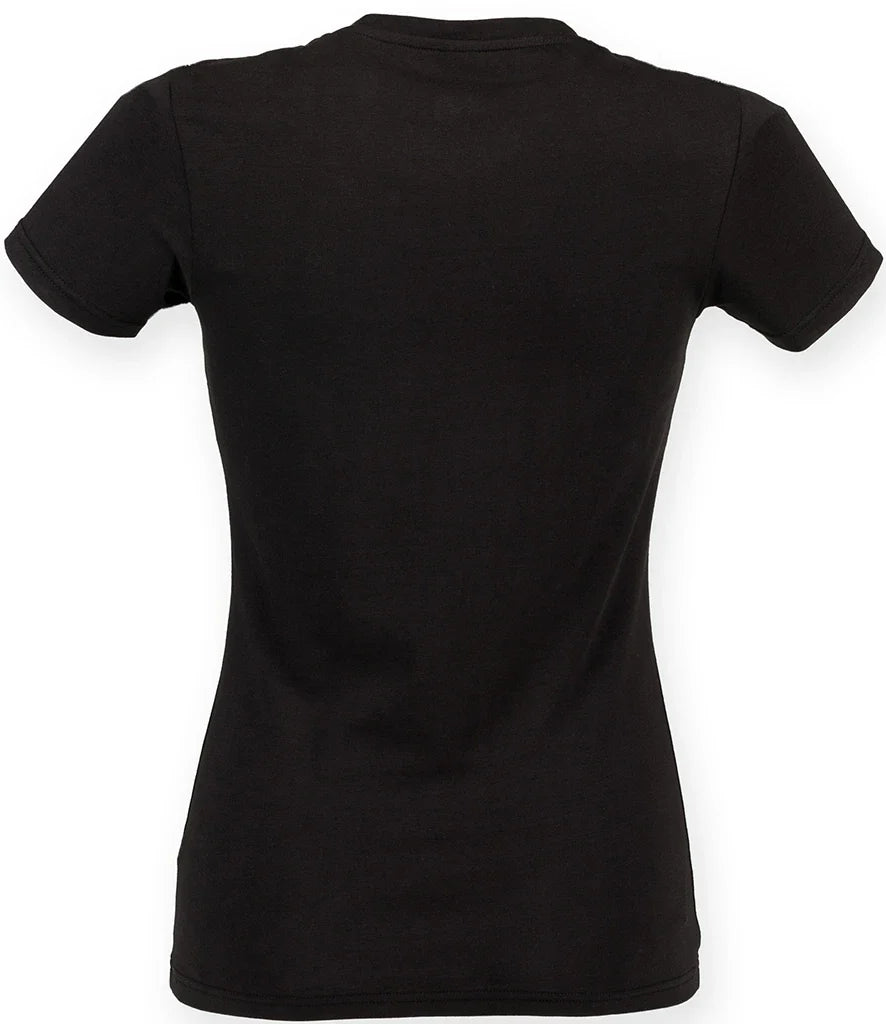 Only Wolf Ladies Feel Good Stretch V Neck T-Shirt