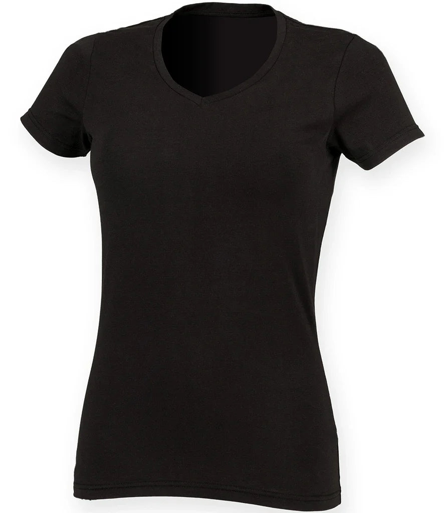 Only Wolf Ladies Feel Good Stretch V Neck T-Shirt