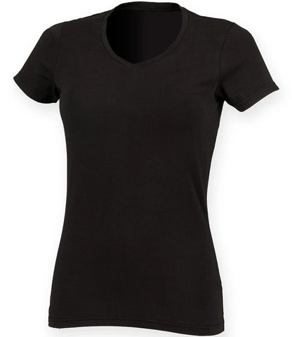 Only Wolf Ladies Feel Good Stretch V Neck T-Shirt