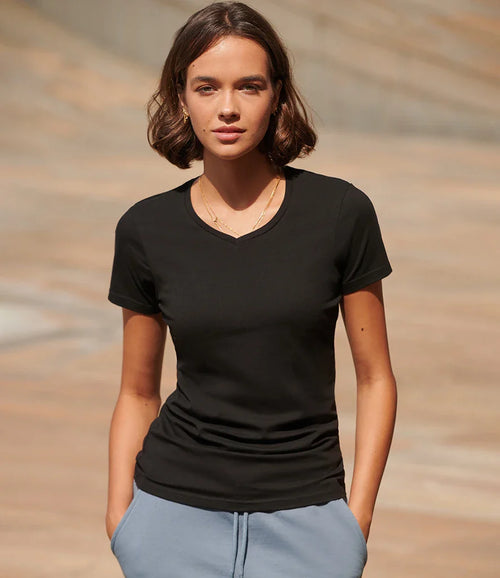 Only Wolf Ladies Feel Good Stretch V Neck T-Shirt