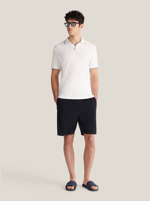 Bagni Towelling Polo in Bright White