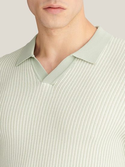 Sidney Revere Knit Polo in Seafoam
