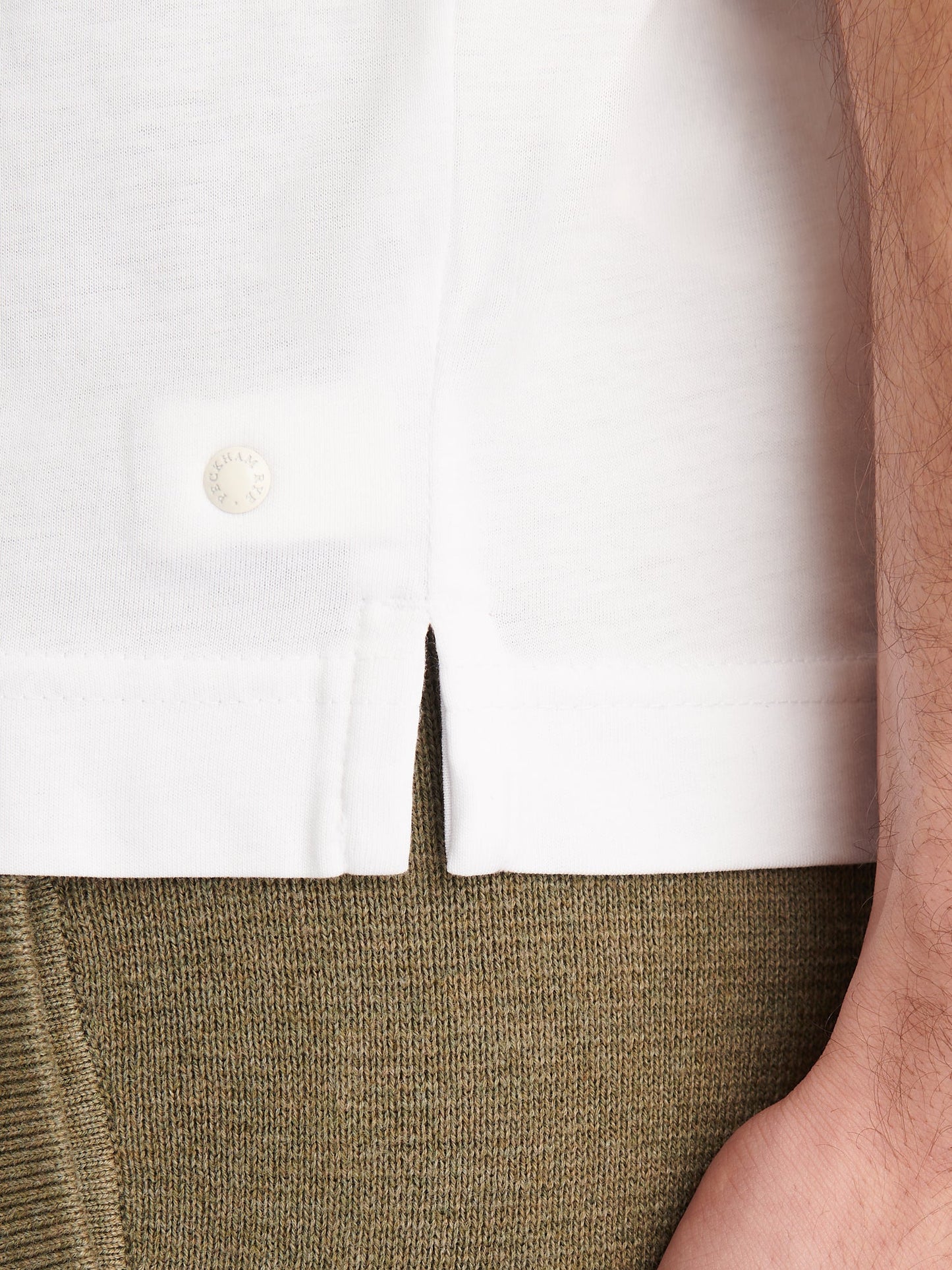 Devonshire Mercerised Cotton T-Shirt in Bright White