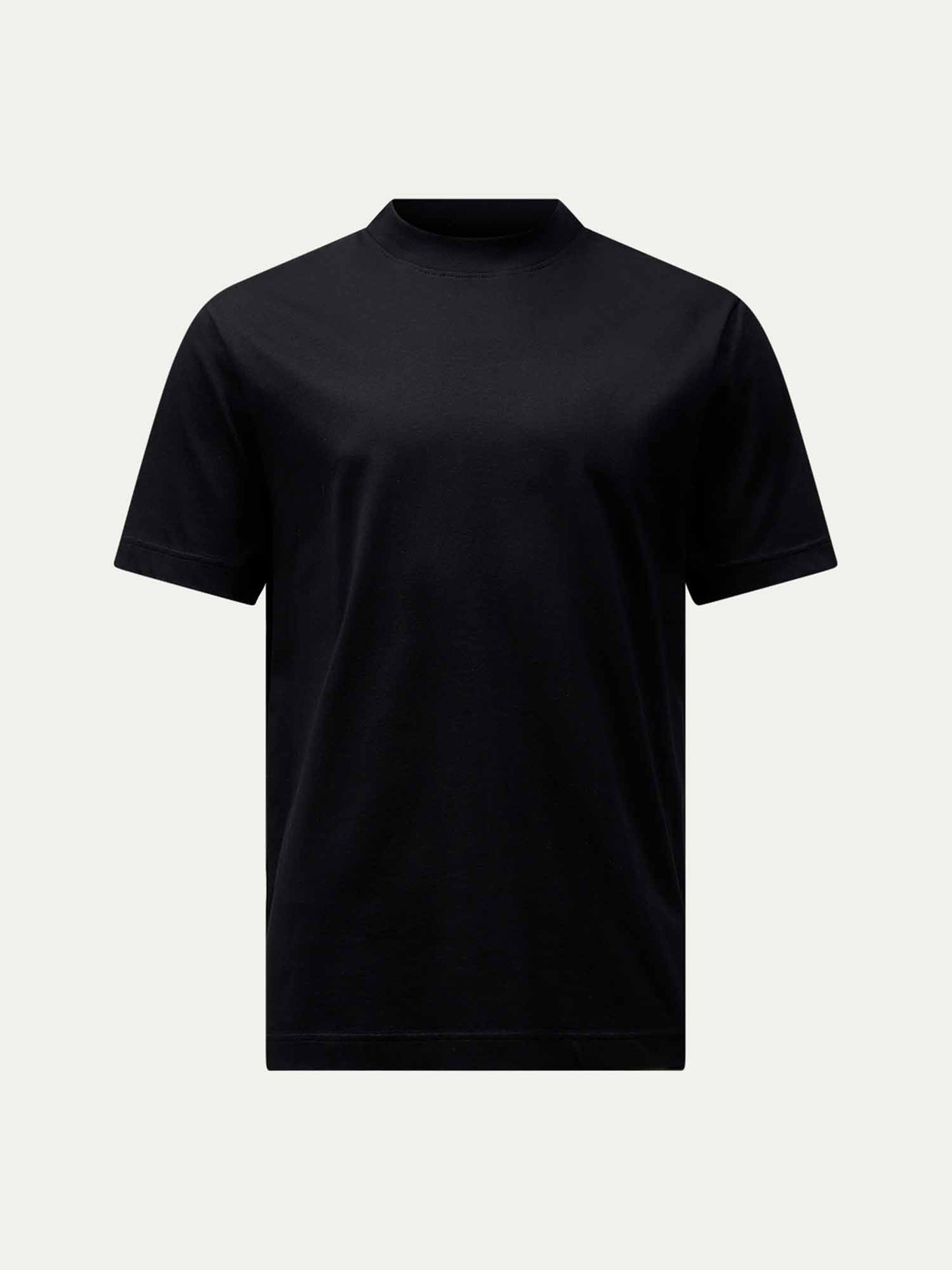 Devonshire Mercerised Cotton T-Shirt in Black